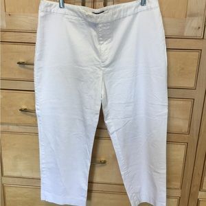 J.h. Collectibles ladies, size 16 pants. White. Stretch. 32” long Capris